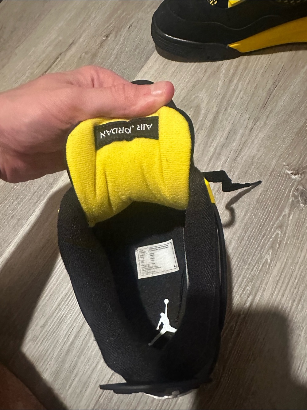Jordan Men’s Black and Yellow Retro Sneakers - Picture 6 of 7